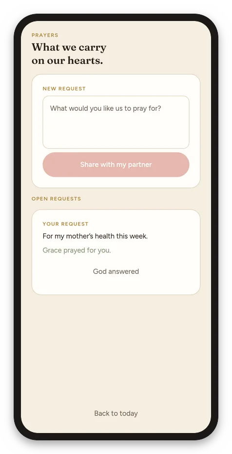 A shared prayer request in Amaré